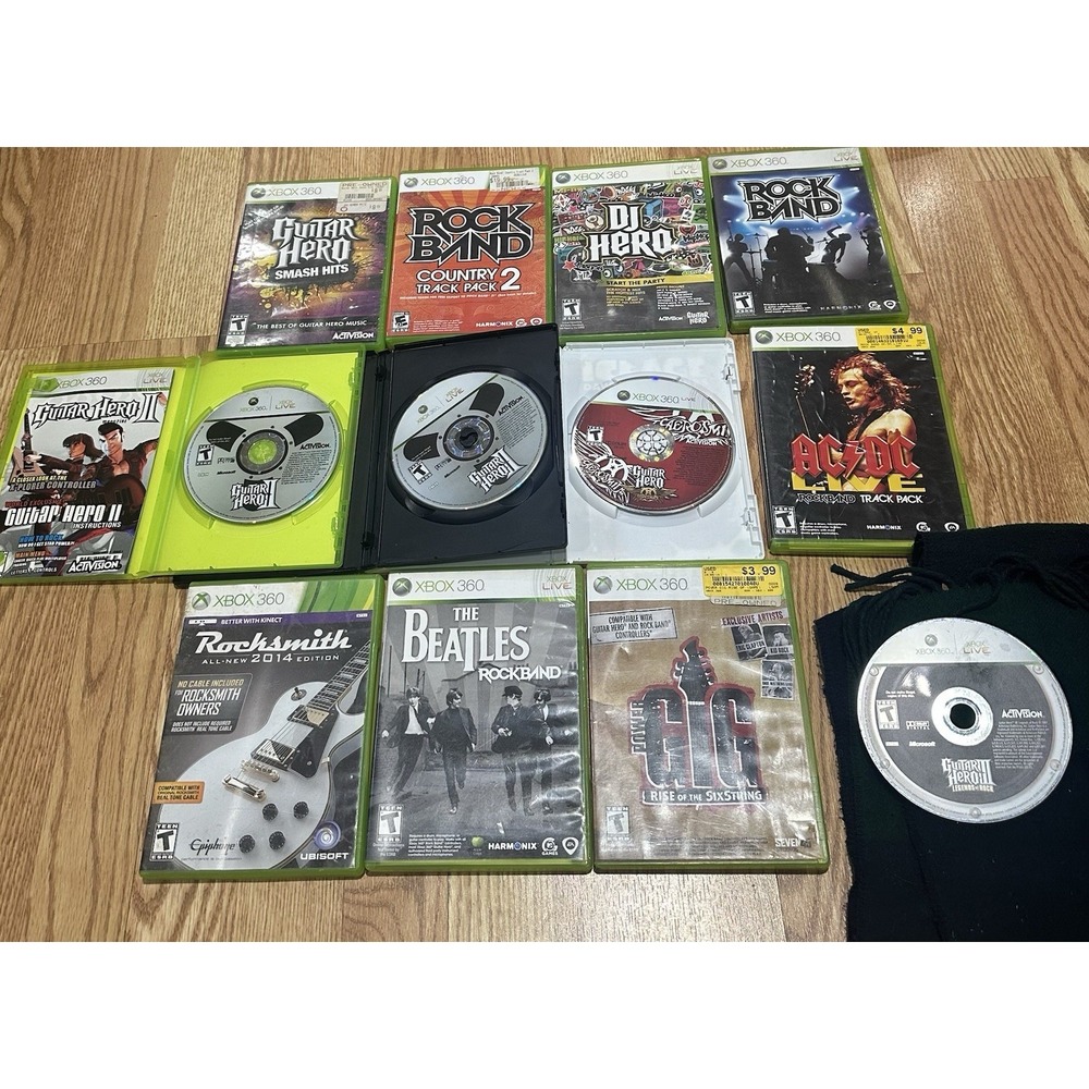 Guitar Hero Xbox 360 12 game lot Smash hits, Rock band country 2, more!!